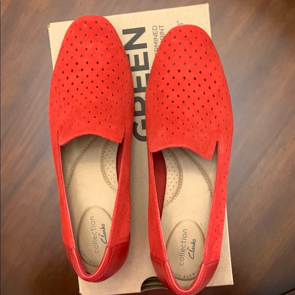 Clarks Women's Red Loafers